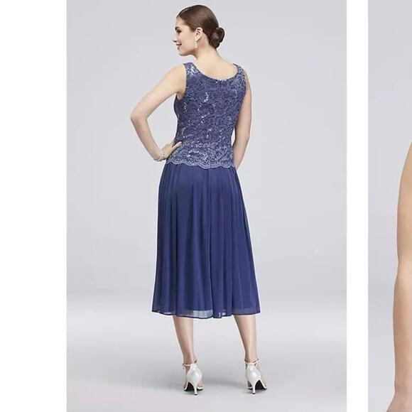 R&M Richard’s sequin lace tea-length dress and matching jacket size 12 P - Picture 12 of 12